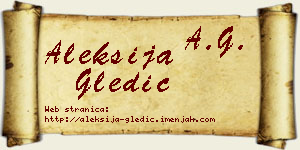 Aleksija Gledić vizit kartica